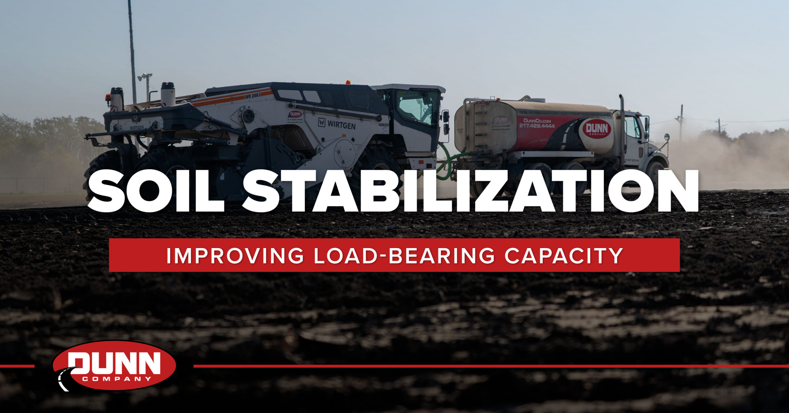 Soil stabilization equipment mixing lime or cement to improve load-bearing capacity
